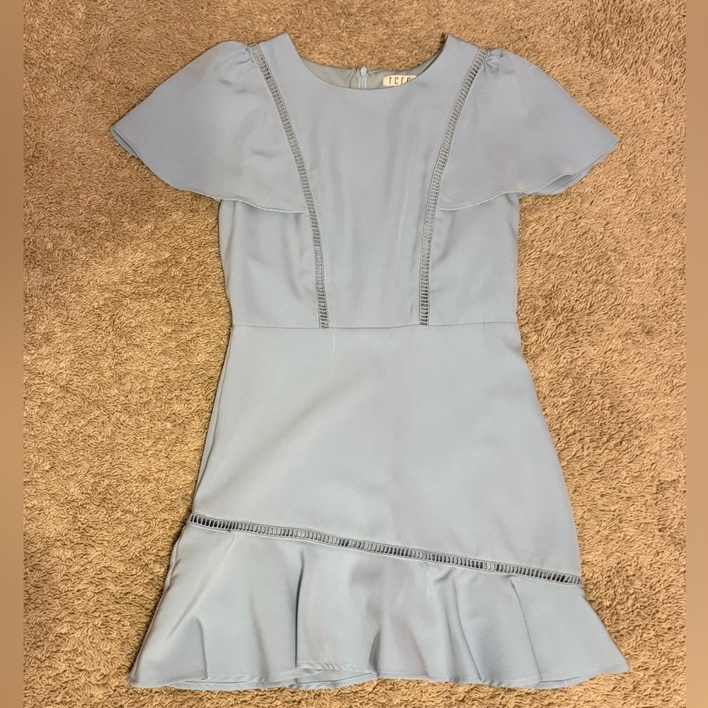 TCEC Light Blue Ruffle Mini Dress - Picture 2 of 4